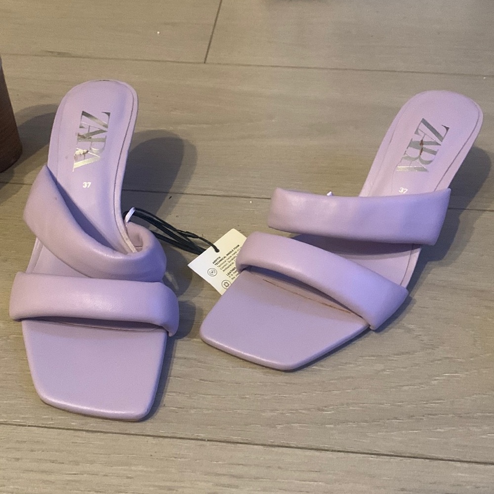 Lavender leather Zara heels